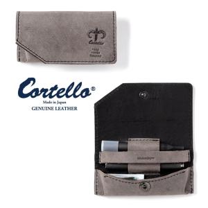 プルームテック ケース 電子タバコ コンパクト おしゃれ 日本製 メンズ 本革 イタリアンレザー Cortello コルテロ TPT-O-003 Ploom TECH ブラック グレー SALE