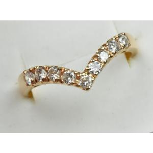 K18PG ピンクゴールド V字 ダイヤモンドリング 11号 指輪｜osaka-jewelry