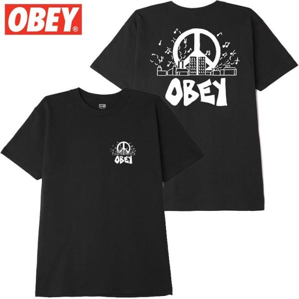 オベイ OBEY OBEY CITY BLOCK TEE(BLACK)オベイＴシャツ OBEYＴシャ...