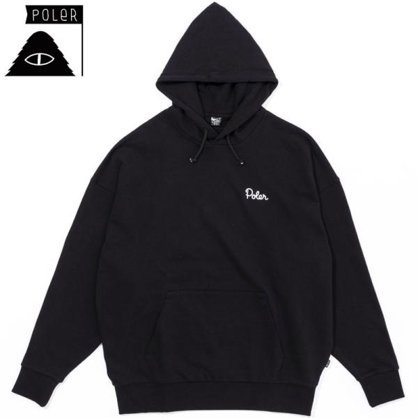 【Lサイズ ラスト1点】送料無料 ポーラー POLER EMB HOOD(BLACK)ポーラーパーカ...