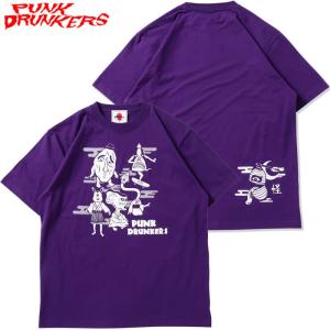 【XXLサイズ ラスト1点】パンクドランカーズ PUNK DRUNKERS 妖怪集合TEE(PURPLE)PUNK DRUNKERSTシャツ パンクドランカーズティーシャツ