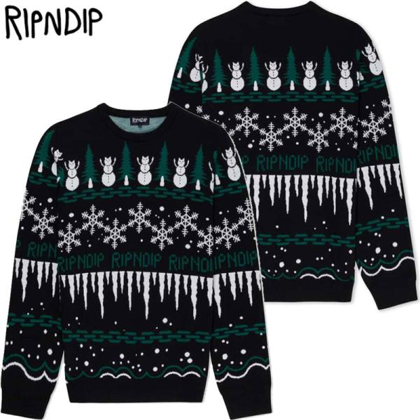 リップンディップ RIPNDIP HOHOHO KNIT SWEATER(ブラック 黒 BLACK ...