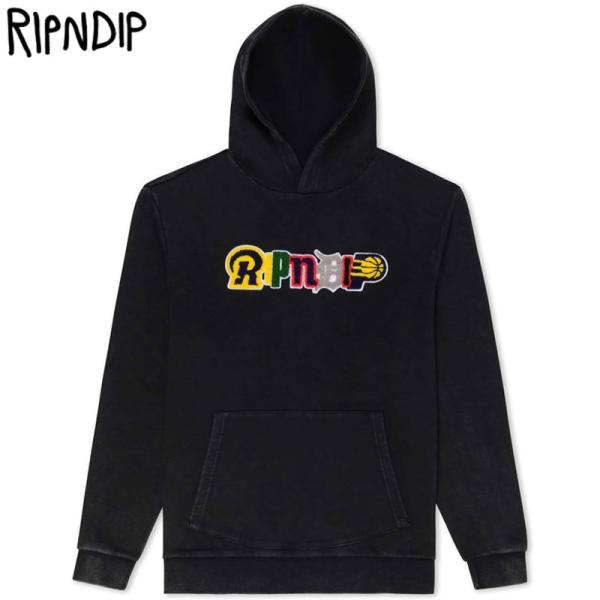 リップンディップ RIPNDIP FAN FAVE HOODIE(ブラック 黒 BLACK WASH...