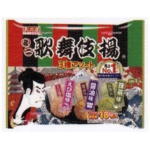 業務用菓子問屋GGx天乃屋　１０７Ｇ ミニ歌舞伎揚３種アソート×12個【x】【送料無料（沖縄は別途送料）】｜osaka