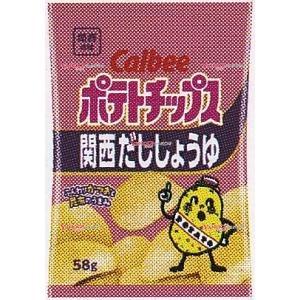 業務用菓子問屋GGxカルビー　５８Ｇ ポテトチップス関西だししょうゆ×24個【xw】【送料無料（沖縄...