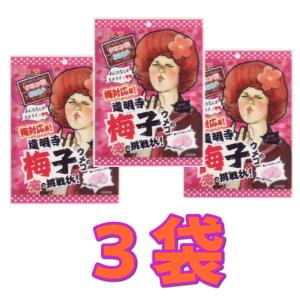 業務用菓子問屋GGxリボン　６０Ｇ 道明寺梅子の恋の挑戦状×3袋【xma】【メール便送料無料】｜osaka