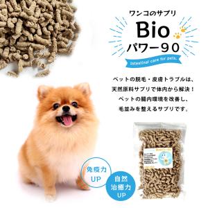 愛犬 ペット 犬 ワンコ 皮膚トラ ブル ただれ カイカイ かゆみ 脱 毛 膿皮症 腸内環境を整える 免 疫力アップ 天然素材 「ワンコのサプリBioパワー90」 250g
