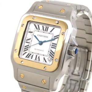 Cartier カルティエ サントスガルベ XL W20099C4 シルバー文字盤 SS K18YG 750 コンビ 腕時計 自動巻 メンズ 送料無料 【仕上済】241001010106｜osakaya7878