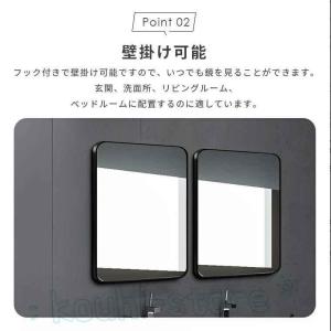 鏡 長方形 2ways 壁掛けミラー 40cm...の詳細画像3