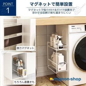 ランドリーラック 洗濯機横 マグネット 収納 ...の詳細画像2