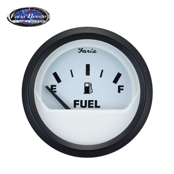 フェールゲージ FARIA製 ゲージ ホワイト 白 12V 燃料 メーター FUEL メモリ 船 ボ...