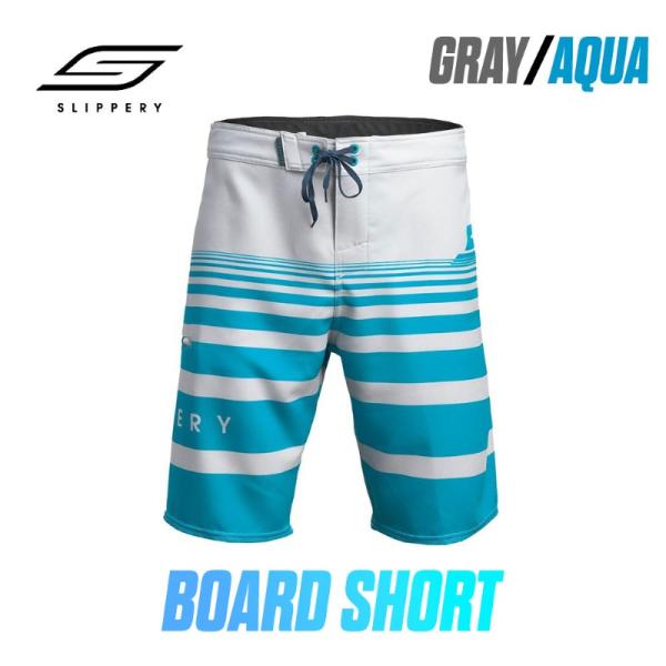 ボードショーツ BOARD SHORT Slipperry スリッパリー GRAY AQUA サーフ...