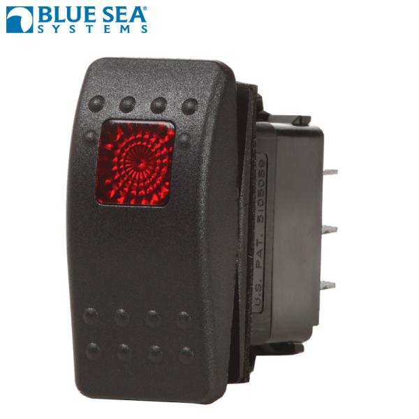 スイッチ 切替 防水ロッカースイッチ 航海灯 OFF-ON DPST 7934 レッドLED ブルー...