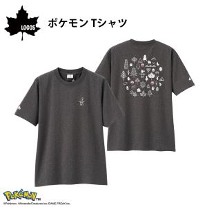 半袖 Tシャツ メンズ レディース LOGOS ロゴス ポケモン Tシャツ 37501001 37501002 37501003 37501004 37501005 綿100% コットン チャコールグレー 30周年