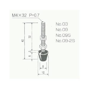 角田興業　ゴム付ボルト　　M4X32｜osc-shop