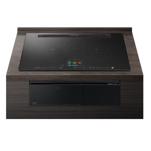 送料無料 日立 IH クッキングヒーター HT-N1500KTWF(K) トッププレート幅75cm