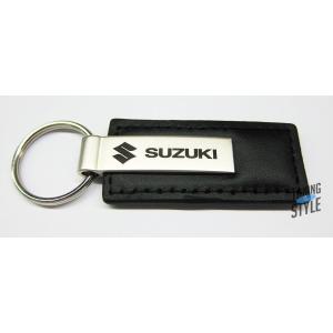 US純正SUZUKI ブラックレザーキーホルダー KC1540.SUZ