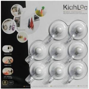 KIAHLOC　プッシュ式　吸盤フック　8個入り　耐荷重5kg