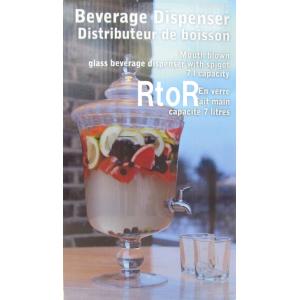 HUTA GLASS ハンドメイドガラス ドリンクディスペンサー 7L ビバレッジディスペンサー/ドリンクサーバー/飲み物容器/ふた付き