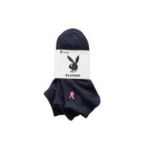 プレイボーイ ワンポイントスニーカーソックス 3足組 NVアソート