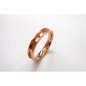 BiBi ステンレス316L リング（指輪）ピンクゴールド 1溝3.0mm st-r1-3p