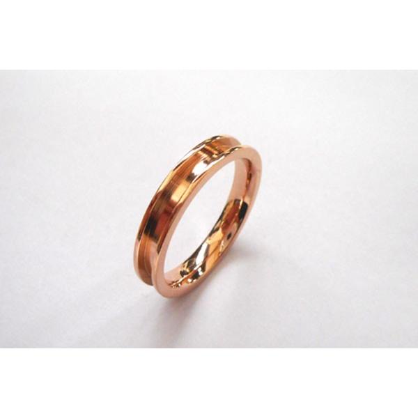 BiBi ステンレス316L リング（指輪）ピンクゴールド 1溝3.0mm st-r1-3p