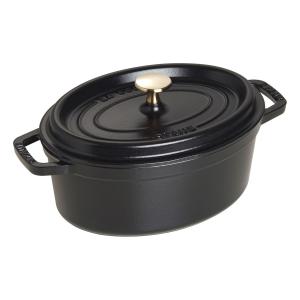 ストウブ Staub ピコ・ココット オーバル 23cm 40500-231 ブラック[シリアルNo付国内正規品/国内生涯保証書付][ホーロー鍋/調理器具][送料無料]｜osharecafe