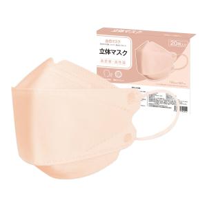 血色マスク 立体マスク ピンクベージュ 20枚 4層構造 血色カラー 大人用 使い捨て 不織布 耳が痛くない チークマスク 3D立体加工
