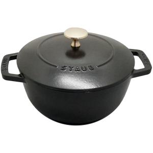 ストウブ ワナベ Mサイズ 18cm ブラック Staub Wa-NABE 40501-005 [ホーロー 鍋 ストーブ] [シリアルNo付国内正規品/国内生涯保証書付][送料無料]｜おしゃれcafe