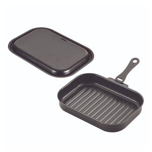 パール金属 HB-3994 ラクッキング 鉄製蓋・ハンドル付角型グリルパン25×17cm(ウェーブ)[送料無料]