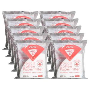 [10個セット]CAFEC AC4-100W アバカ円すいコーヒーフィルター 2〜4杯用 100枚入 [三洋産業 日本製 円錐 白色 ハンドドリップ おうちコーヒー][送料無料]｜おしゃれcafe