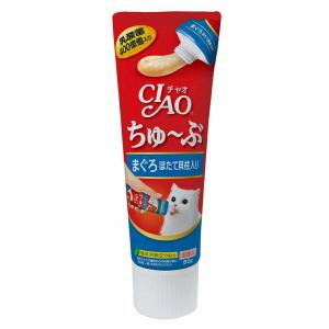CIAO ちゅ〜ぶ まぐろ ほたて貝柱入り 80g[いなばペットフード 株式会社][happiest][SBT]