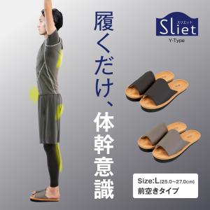アルファックス 体幹を整えるスリッパSliet(スリエット)Y-Type ブラック(25.0-27.0cm)[体幹 ダイエット トレーニング室内 メンズ 大きいサイズ][送料無料]