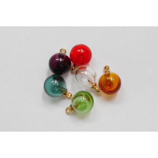 ハーバリウム アクセサリー アロマ 香水 ガラス容器 ガラスボール シルバー ゴールド 丸カン付き ...