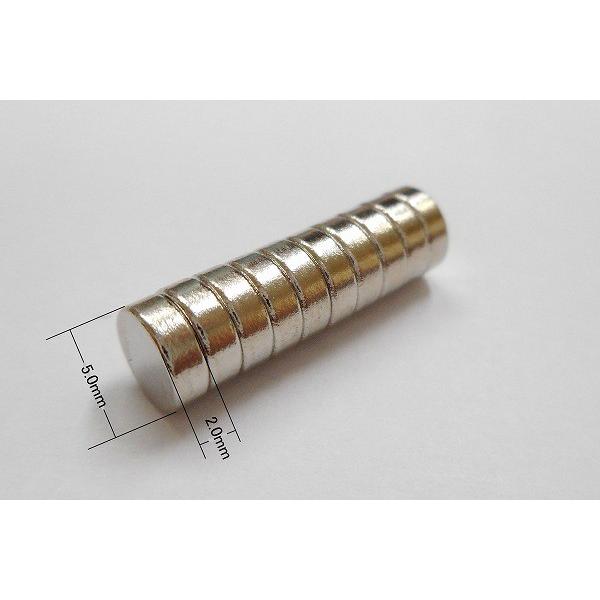 ネオジウム 磁石 超強力 マグネット アクセサリー 小型 厚型 5mm×2mm 丸型 10個