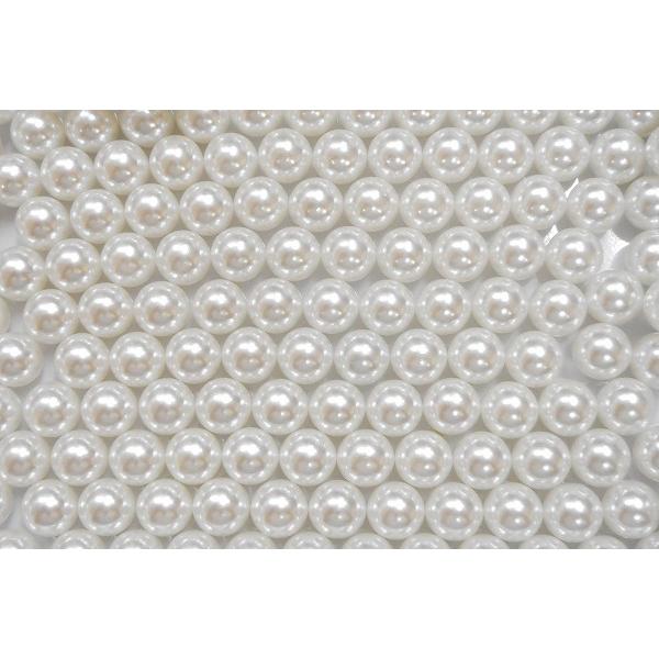 カラーパール ホワイト 穴無し 5サイズ アクセサリー材料 ビーズパーツ パール素材 パール SHA...