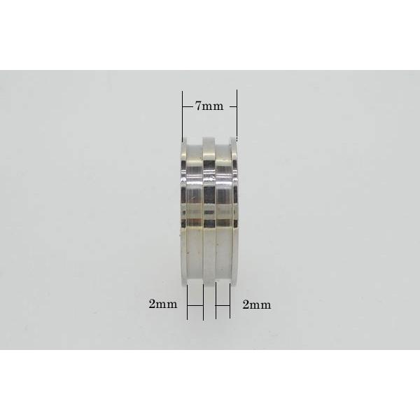 ハンドメイド素材 指輪 リング 幅7mm 2溝 ステンレス304 ステンレスカラー パーツ エポキシ...