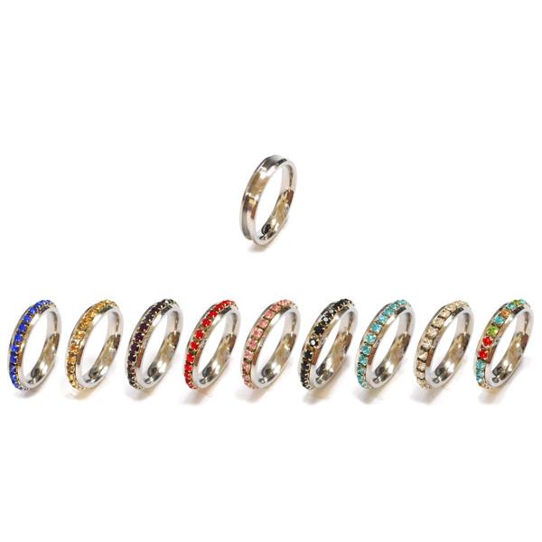 指輪 リング 1溝 幅 約4.0mm Tタイプ ステンレスカラー 着せ替えシリコンリング付き ハンド...