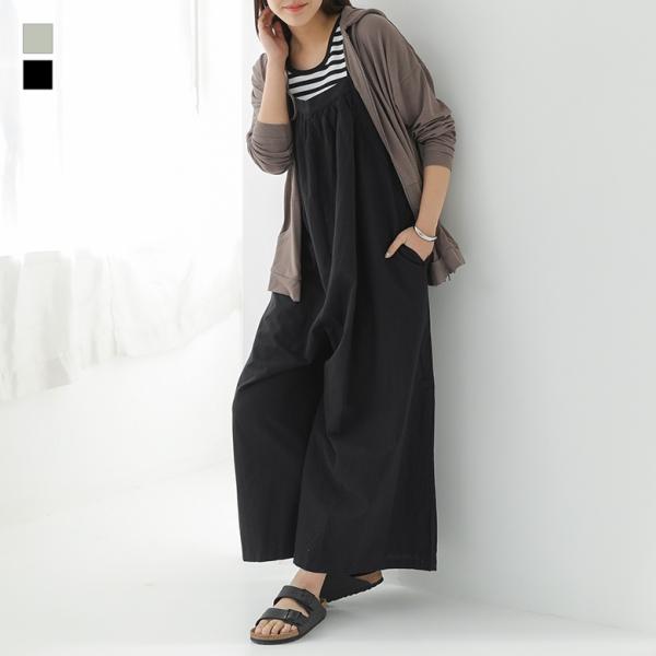 サロペット サロペットパンツ レディース ドレス リネン 麻 綿 コットン オールインワン 春 ギャ...