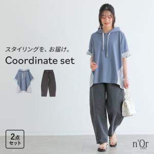 2点コーデセット 2026 レディース カットソー 半袖 春 夏 40代 黒 S〜LL デニム パンツ ロング 綿100％ フリーサイズ オシャレウォーカー「メール便不可」「30」