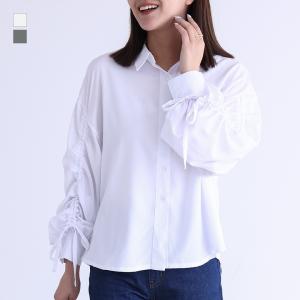 ブラウス シャツ レディース 長袖 襟付き ドロ...の商品画像