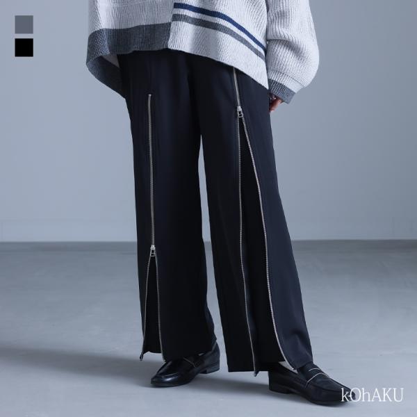パンツ レディース ボトムス ストレート スラックス ズボン 長ズボン ジップ ファスナー  「メー...