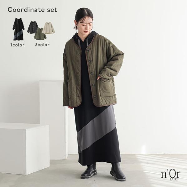 2点コーデセット 2025 レディース ジャケット 裏フリース あったか ワンピース 長袖 裏毛「送...