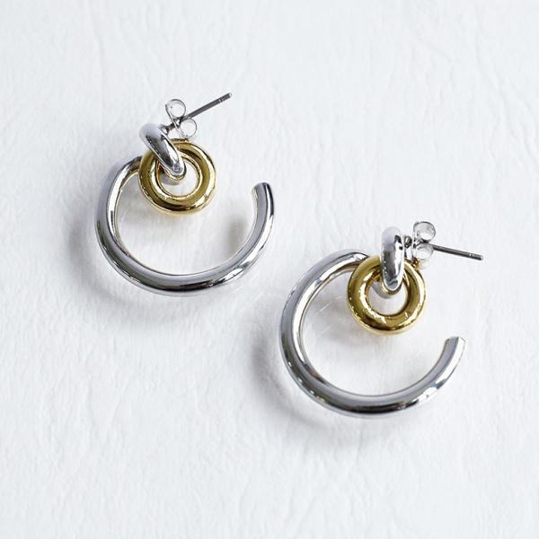 ピアス レディース アクセサリー フープピアス アクセ イヤーアクセサリー フープ MIXカラー バ...