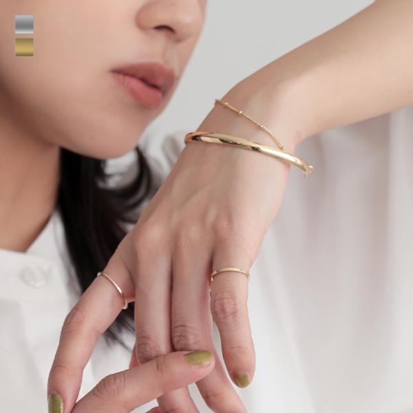 バングル レディース アクセサリー ファッション雑貨 小物 ブレスレット 2連 ワイヤー チェーン ...