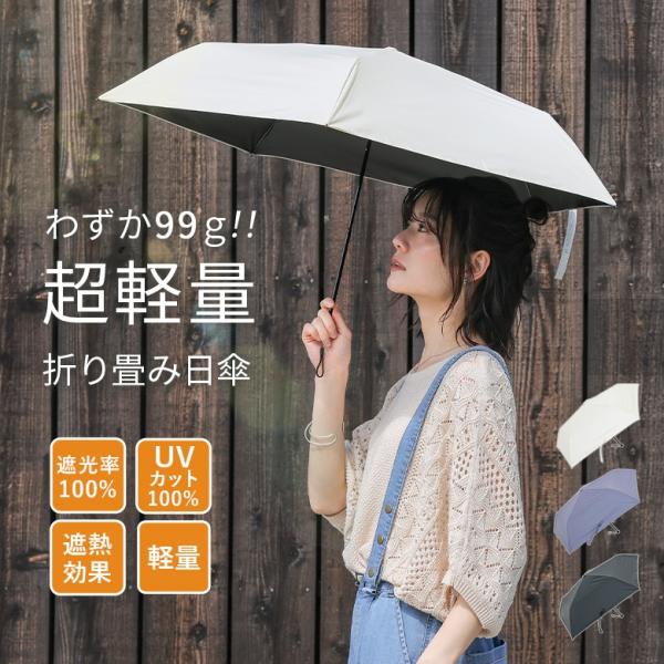 日傘 完全遮光 折りたたみ レディース 超軽量 遮光率100％ UVカット率100％ 日焼け対策 春...