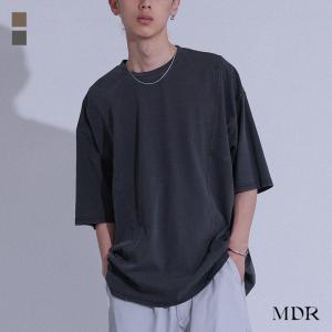 カットソー Tシャツ 半袖 五分袖 メンズ トップス コットン100％ 通気性 オーバーサイズ ヴィンテージ 着回し 春 夏 「メール便可」「10」