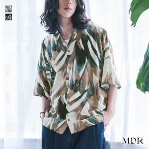 シャツ 半袖 メンズ 春 夏 トップス カジュアルシャツ 羽織 総柄 グラフィカル プリント オープンカラー 開襟シャツ 薄手 セットアップ「メール便可」「10」