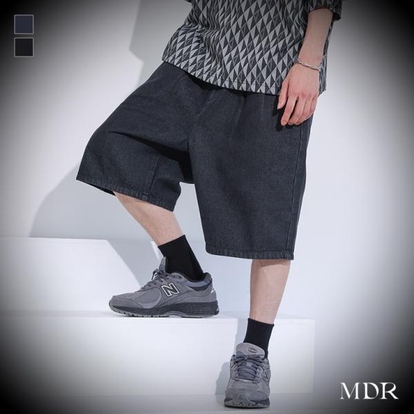 ハーフパンツ ひざ丈 メンズ ボトムス デニム ハーフパンツ 半ズボン セットアップ対応 コットン1...