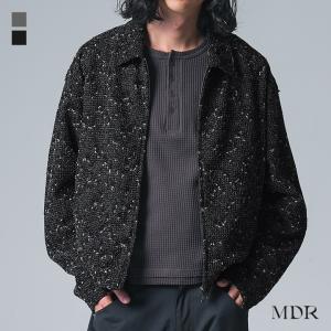 ジャケット メンズ 秋 春 黒 グレー M L ショート丈 羽織 ワイド メッシュ生地 ダブルジップ セットアップ オシャレウォーカー「メール便不可」「30」